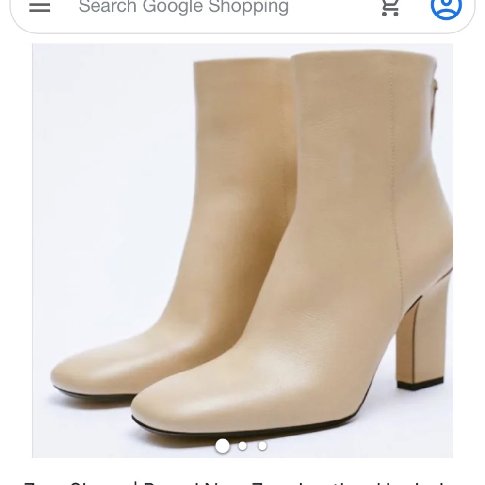 Zara leather heeled boots